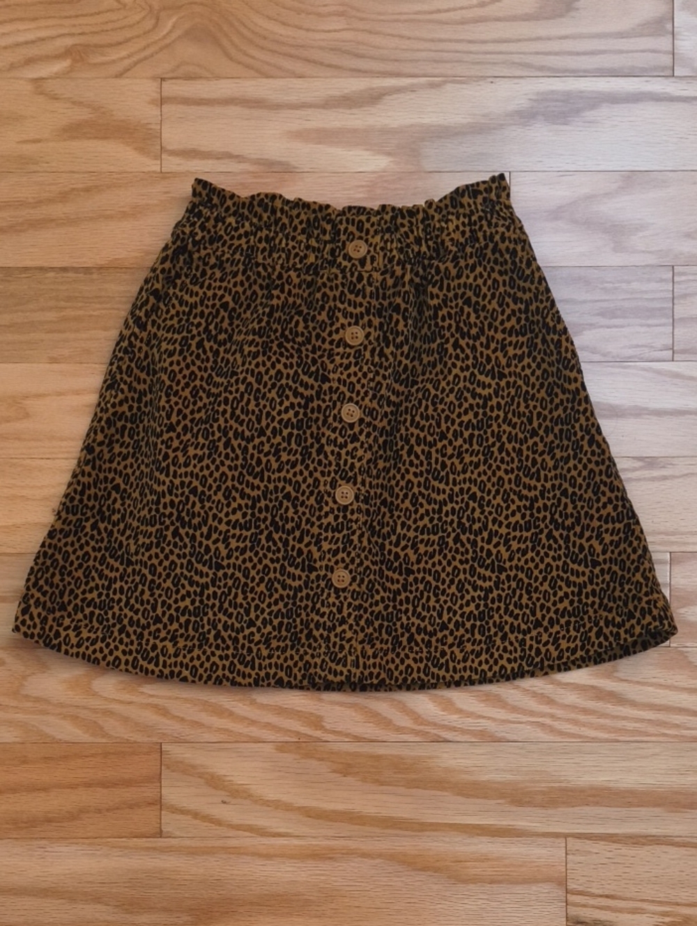 Crewcuts Leopard Faux Button Skater Skirt Size 10 NWOT